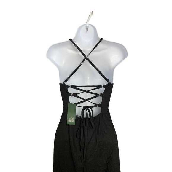 Wild Fable Womens Black Adjustable Spaghetti Straps Midi Dress Size 4 - Picture 9 of 12